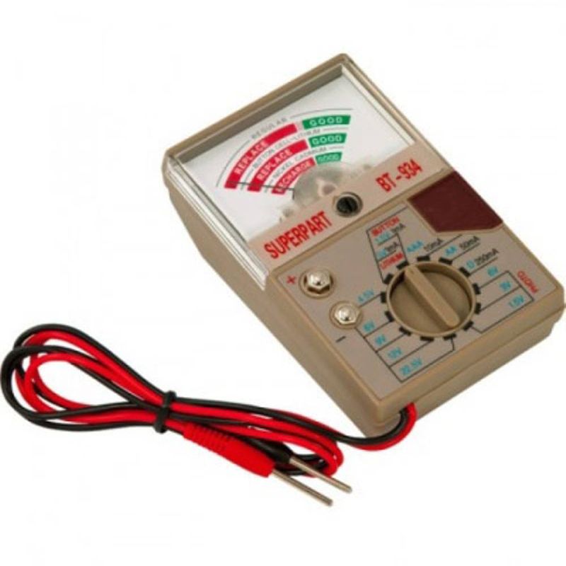 Foto van Becocell batterijtester superpart bt-934 meetbereik (batterijtester) 1.2 v, 1.5 v, 3 v, 3.6 v, 3.7 v, 6 v, 9 v, 12 v accu, batterij 209471