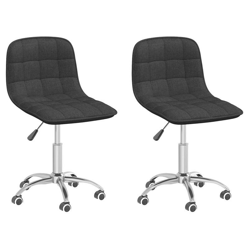 Foto van The living store draaibare eetkamerstoelen - set van 2 - donkergrijs - 42.5 x 45 x (69-80.5) cm