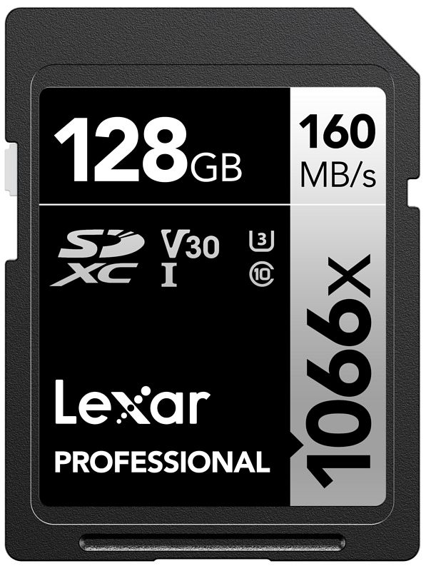 Foto van Lexar professional 1066x silver 128gb sdxc 160mb/s