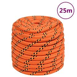 Foto van Vidaxl boottouw 18 mm 25 m polypropyleen oranje