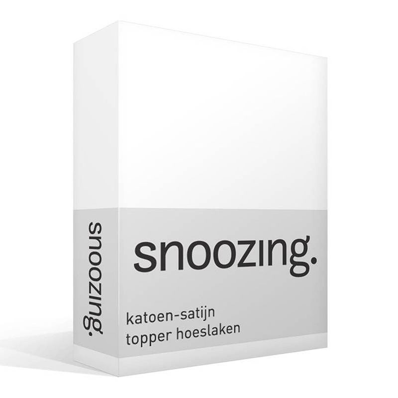 Foto van Snoozing - katoen-satijn - topper - hoeslaken - 100x220 - wit