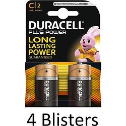 Foto van 8 stuks (4 blisters a 2 st) duracell plus power c batterijen