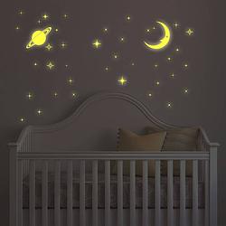 Foto van Walplus glow in the dark decoratie sticker - maan en sterren