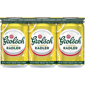 Foto van 2e halve prijs | grolsch radler citroen blik 6 x 330ml aanbieding bij jumbo