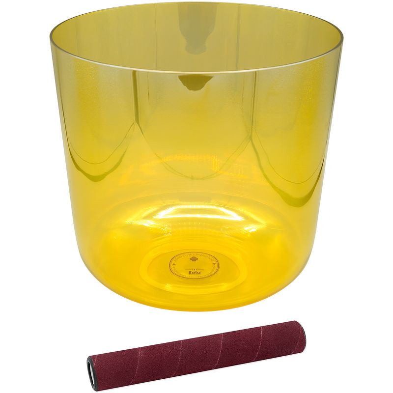 Foto van Sela infinity crystal singing bowl 440 hz f3 yellow klankschaal