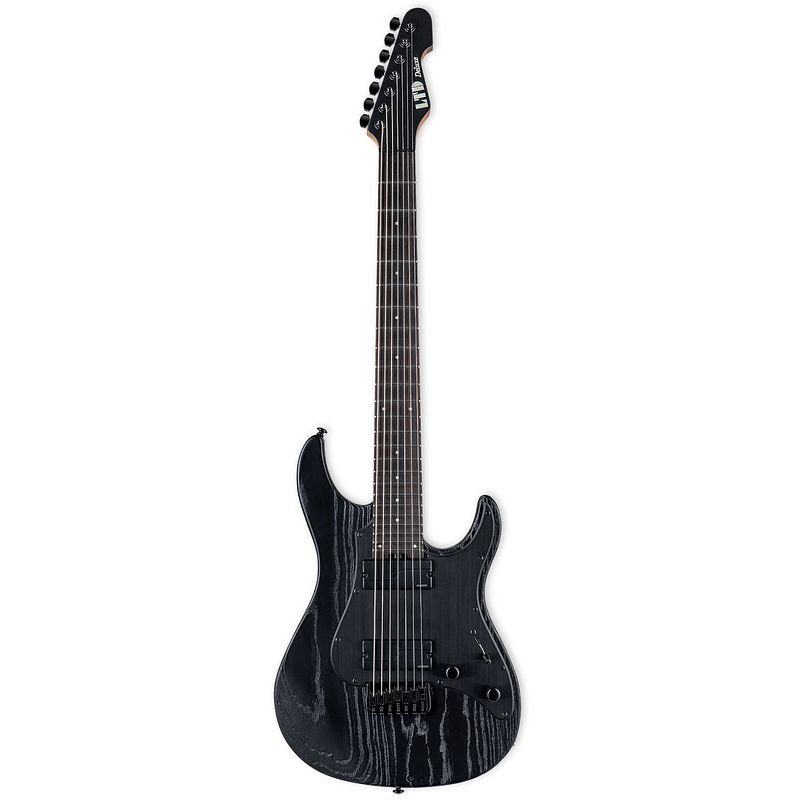 Foto van Esp ltd deluxe sn-1007ht baritone black blast 7-snarige elektrische gitaar