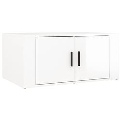 Foto van The living store salontafel - hoogglans wit - 80 x 50 x 36 cm - duurzaam materiaal