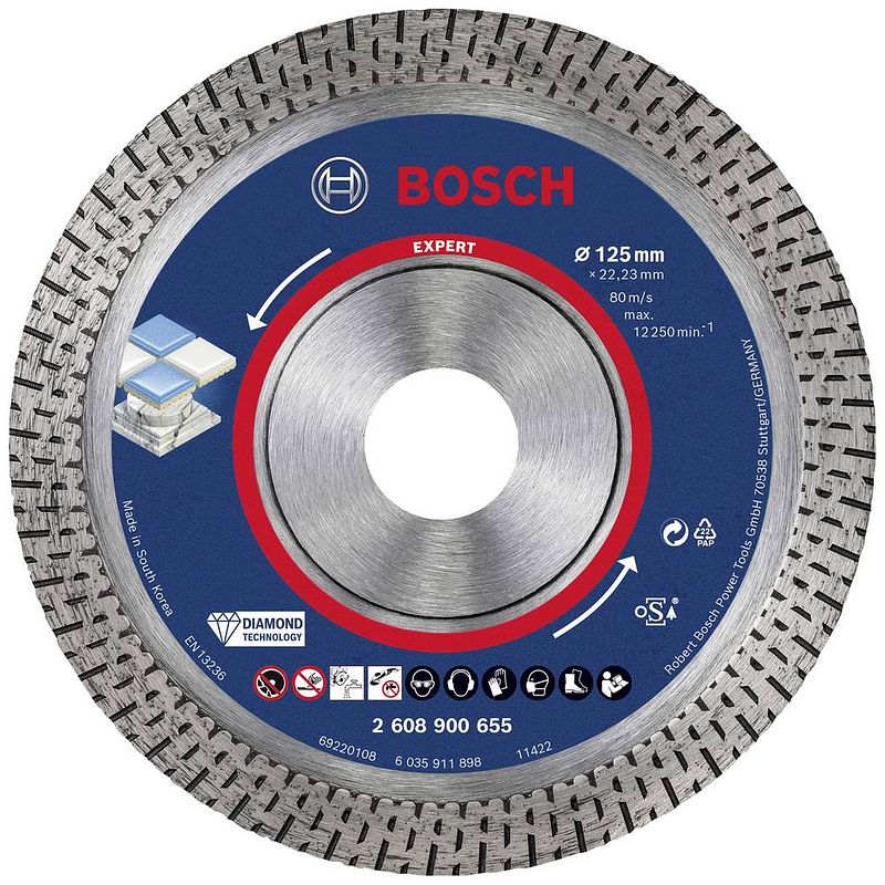 Foto van Bosch accessories 2608900655 expert hardceramic diamanten doorslijpschijf diameter 125 mm 1 stuk(s)