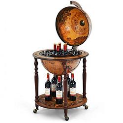 Foto van Costway - wijnrek - globebar - wijnbar - wereldbol bar - ? 60,5 cm - bruin