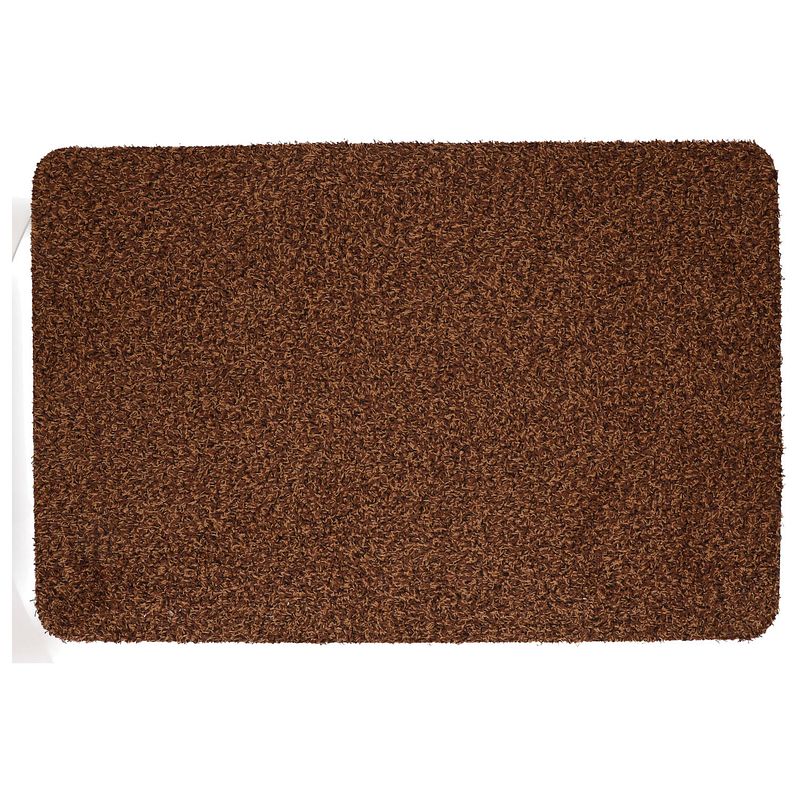 Foto van Anti slip deurmat/schoonloopmat pvc bruin extra absorberend 60 x 40 cm voor binnen - deurmatten
