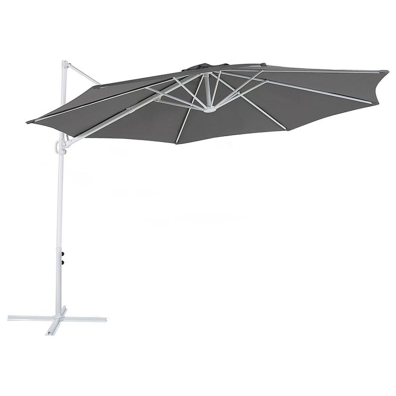 Foto van Beliani savona ii - cantilever parasol-grijs-polyester