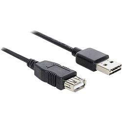 Foto van Delock usb-kabel usb 2.0 usb-a stekker, usb-a bus 1.00 m zwart stekker past op beide manieren, vergulde steekcontacten, ul gecertificeerd 83370