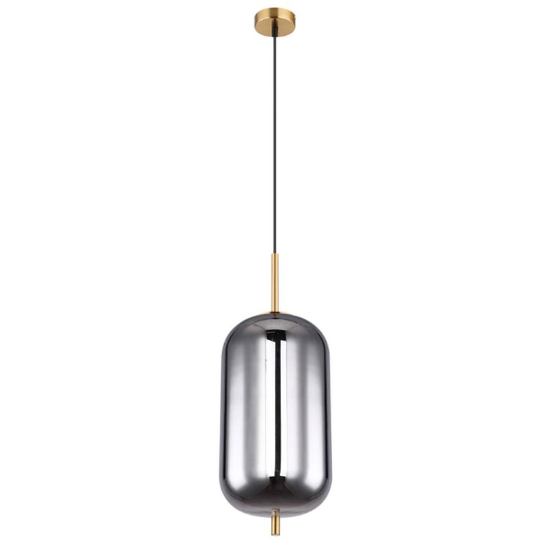 Foto van Moderne hanglamp blacky i - l:22cm - e27 - glas- messing