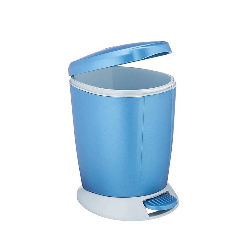 Foto van Afvalemmer, rond, 6 liter, blauw - simplehuman