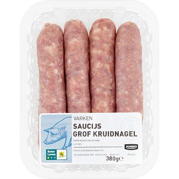 Foto van Jumbo grove saucijs kruidnagel varken 4 stuks 380g