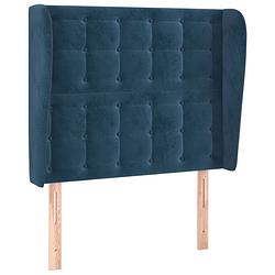 Foto van Vidaxl hoofdbord met randen 93x23x118/128 cm fluweel donkerblauw