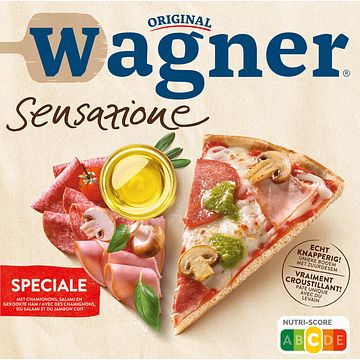 Foto van Wagner sensazione pizza speciale salami ham 360g bij jumbo