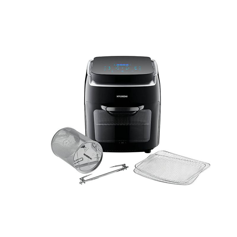 Foto van Hyundai electronics - airfryer oven / hete luchtfriteuse - 12 liter - zwart zilver