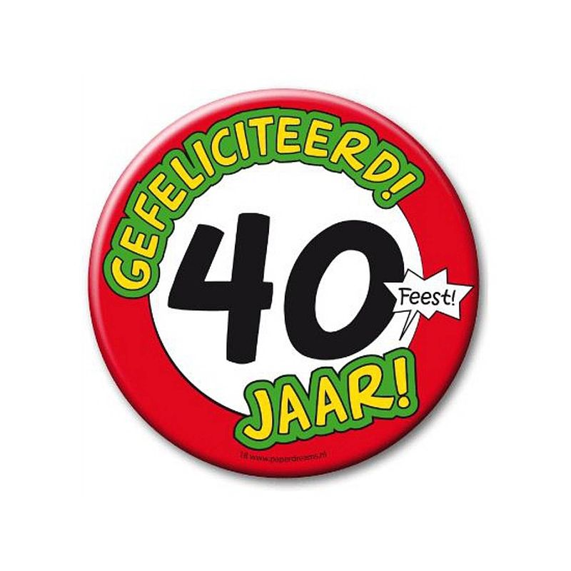 Foto van Xxl verjaardags button 40 jaar - fopartikelen