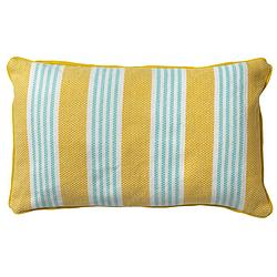 Foto van Dutch decor stripes - kussenhoes van katoen lemon 30x50 cm - geel - geel