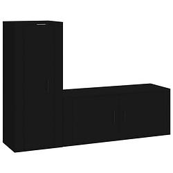 Foto van Vidaxl 2-delige tv-meubelset bewerkt hout zwart