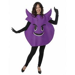 Foto van Paarse duivel emoticon kostuum voor volwassenen one size (s-xl) - carnavalskostuums