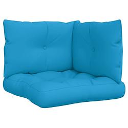 Foto van The living store palletkussens - blauw - polyester - comfortabel en duurzaam - 61.5 x 60 x 10 cm - waterafstotend