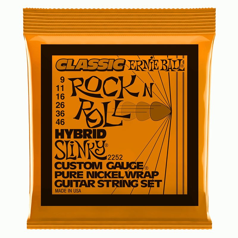 Foto van Ernie ball 2252 hybrid slinky classic rock n roll snaren