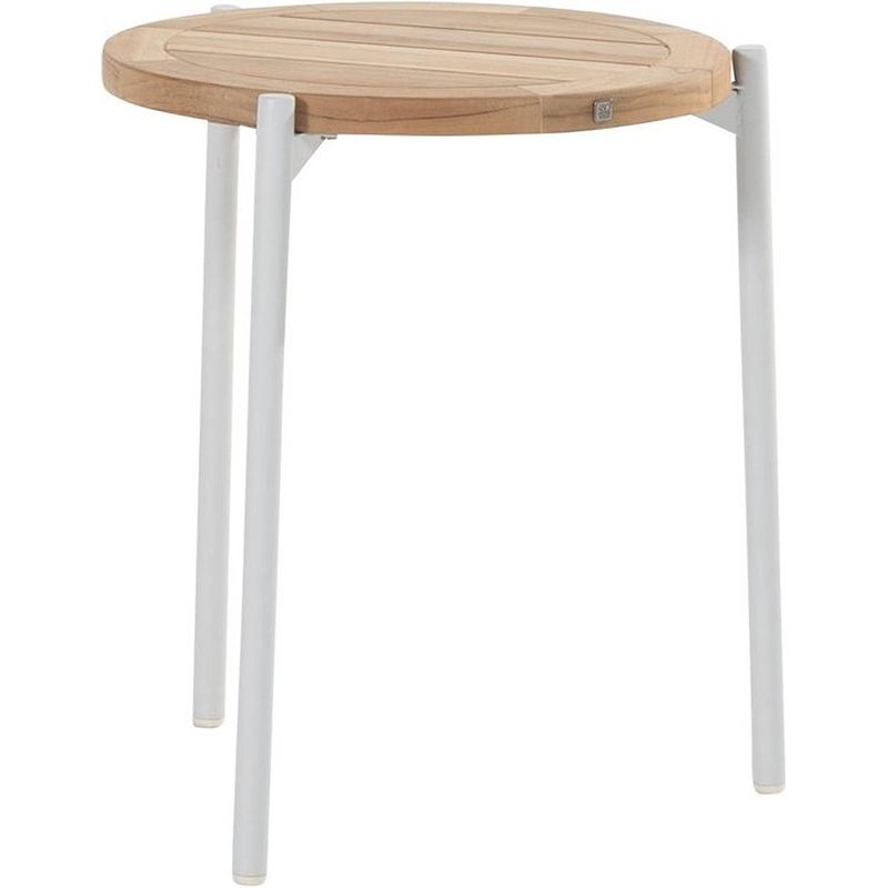 Foto van 4so - yoga bijzet tafel natural teak frost grey dia. 45 cm