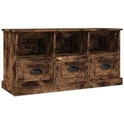 Foto van The living store tv-kast - trendy - meubelen - 100 x 35 x 50 cm - gerookt eiken