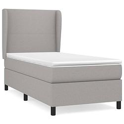 Foto van The living store boxspringbed - comfort - bed - 203 x 93 x 118/128 cm - lichtgrijs