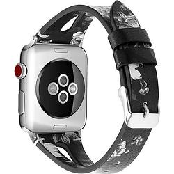 Foto van Smartphoneclip - bandje leer zwart grijs - voor apple watch 42-44mm