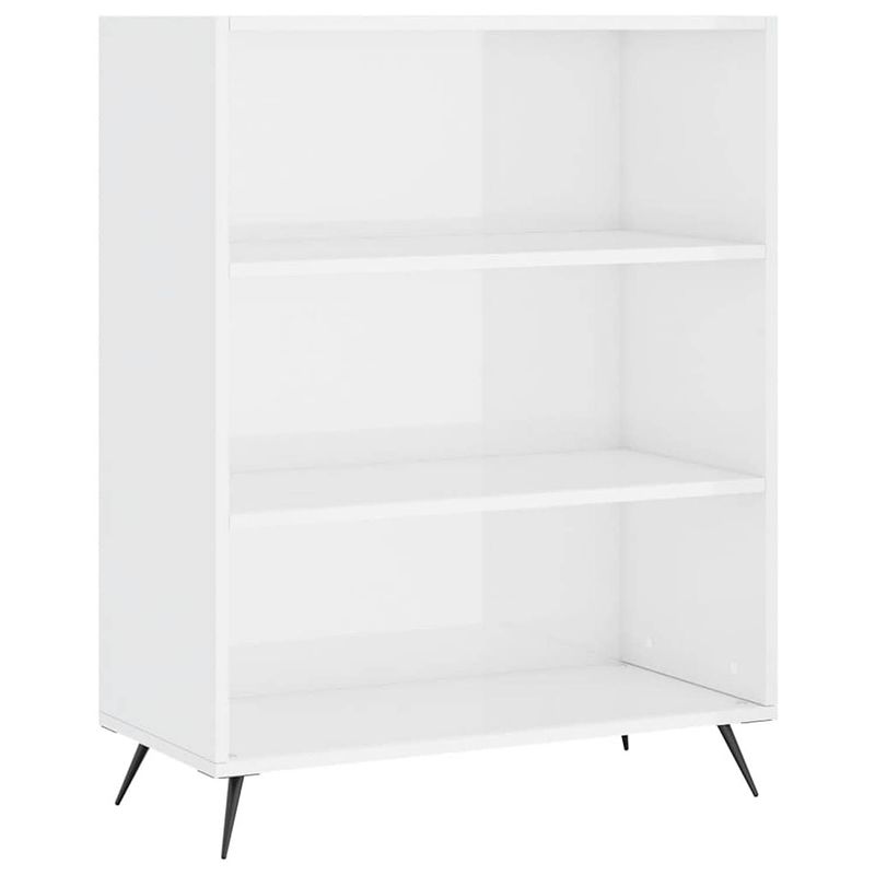 Foto van The living store boekenkast - boekenkast - 69.5 x 32.5 x 90 cm - hoogglans wit