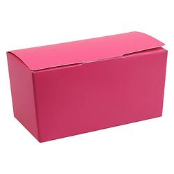 Foto van Santex cadeaudoosje/bonbondoosje - 12 x 6 cm - bruiloft bedankje - 25x stuks - fuchsia/roze - 250 gram - cadeaudoosjes