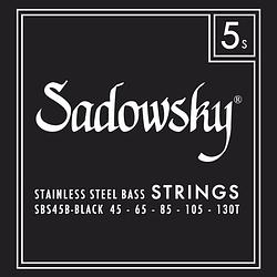 Foto van Sadowsky black label sbs 45b-1 stainless steel taperwound 45-130 snarenset voor 5-snarige elektrische bas