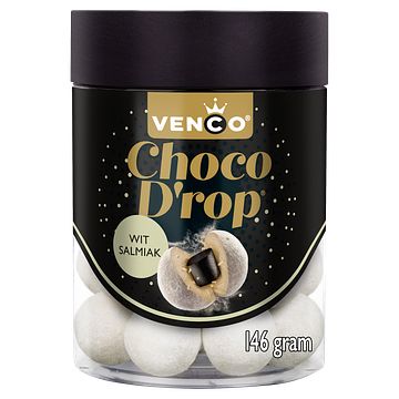 Foto van Venco choco drop wit salmiak 146g bij jumbo