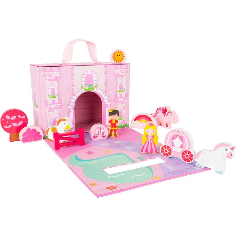 Foto van Small foot speelkoffer prinsessenkasteel roze 25 cm