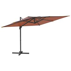 Foto van Vidaxl zweefparasol met aluminium paal 400x300 cm terracottakleurig