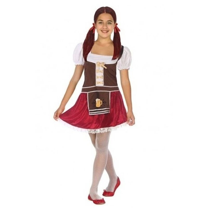 Foto van Oktoberfest tiroler verkleedjurk / dirndl voor meisjes - carnavalskleding - voordelig geprijsd 116 (5-6 jaar)