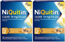 Foto van Niquitin clear pleisters 14mg stap 2 duoverpakking