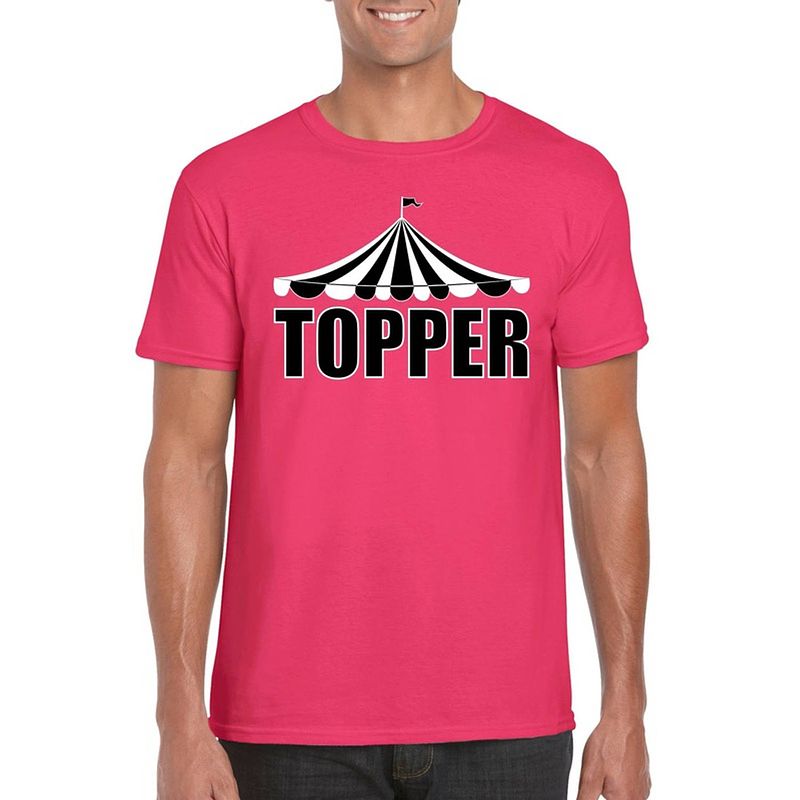 Foto van T-shirt roze topper heren 2xl - feestshirts