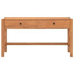 Foto van The living store bureau met lades 120x40x75 cm massief teakhout - bureau