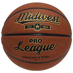 Foto van Midwest basketbal pro league rubber/polyester oranje maat 7