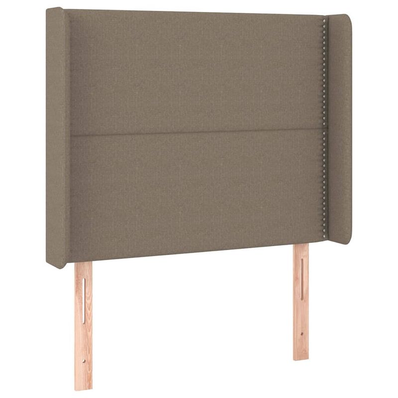 Foto van Vidaxl hoofdbord met randen 93x16x118/128 cm stof taupe