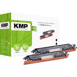 Foto van Kmp h-t148d tonercassette 2-pack vervangt hp 126a, ce310a zwart 2400 bladzijden compatibel toner set van 2