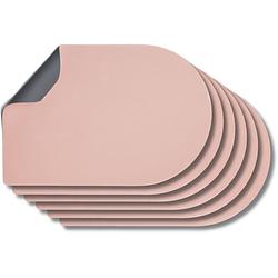Foto van Jay hill placemats leer - grijs / roze - bread - dubbelzijdig - 44 x 30 cm - 6 stuks