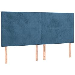 Foto van The living store hoofdbord the living store the living store hoofdborden - 160 x 5 x 118/128 cm - donkerblauw fluweel