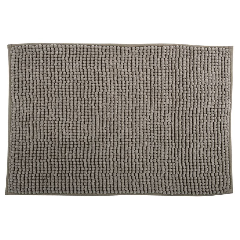 Foto van Msv badkamerkleed/badmat tapijtje voor op de vloer - beige - 50 x 80 cm - microvezel - badmatjes