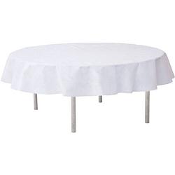 Foto van Wit rond tafelkleed/tafellaken 240 cm non woven polypropyleen - tafellakens