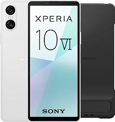 Foto van Sony xperia 10 vi 128gb wit 5g + sony back cover zwart met standaard